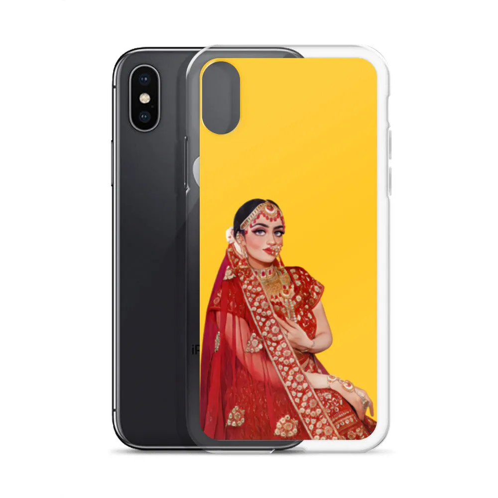 Indian Bride illustration iPhone Case