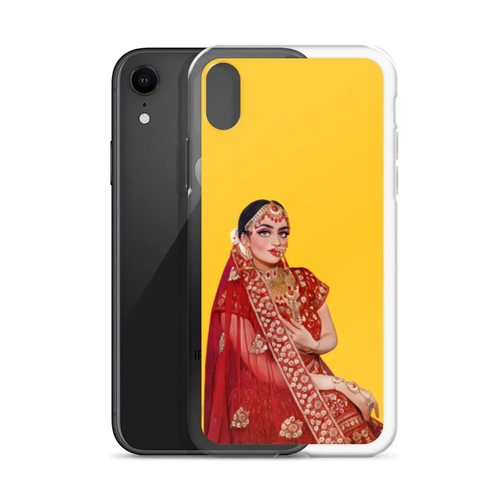 Indian Bride illustration iPhone Case