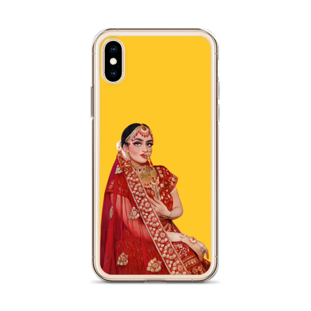 Indian Bride illustration iPhone Case