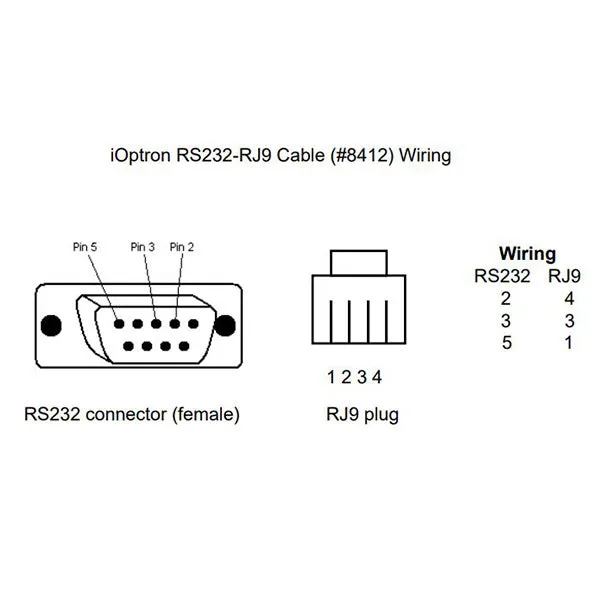 iOptron RS232-RJ9 Cable