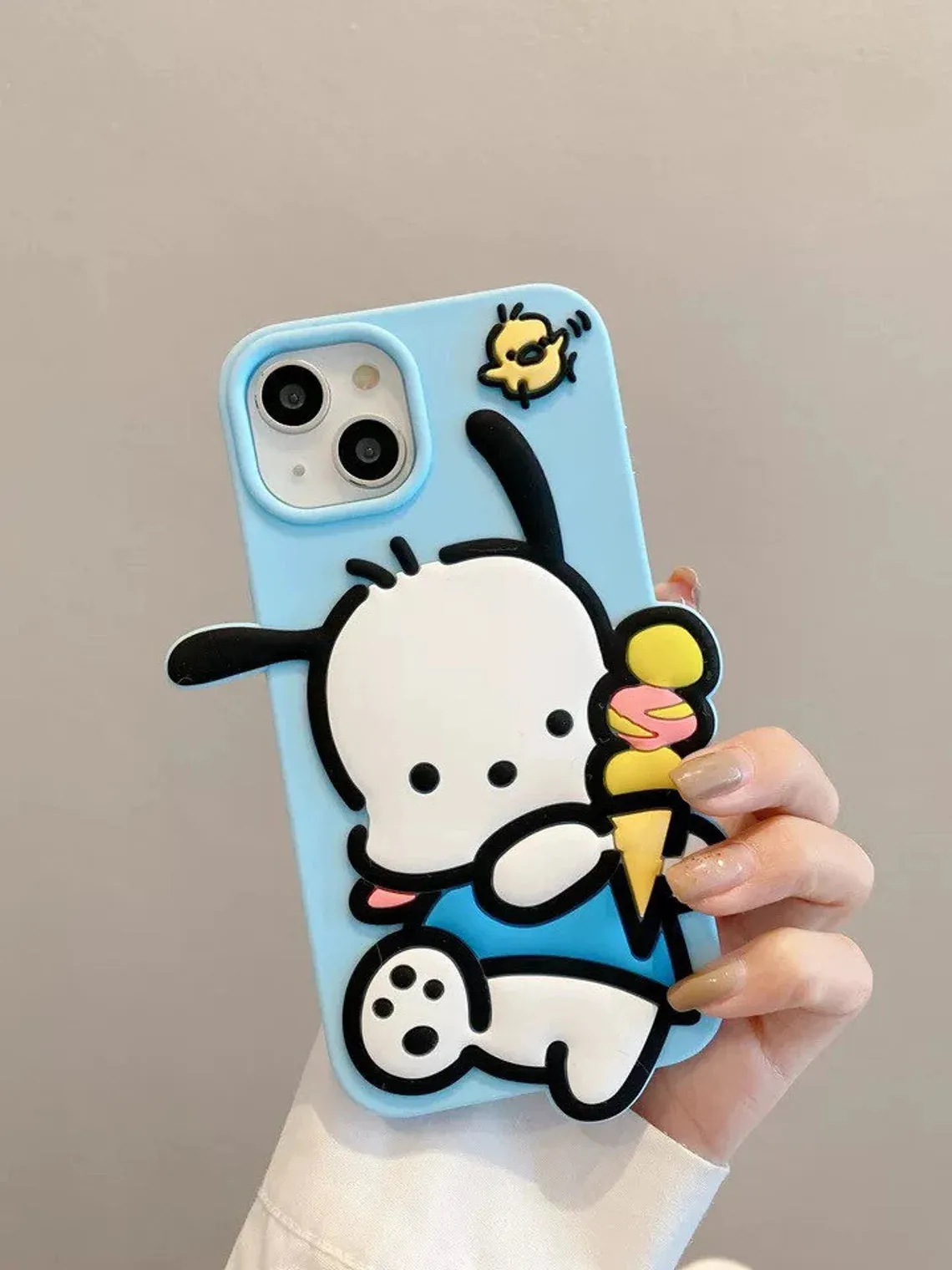 Japanese Cartoon PC with Ice Cream Blue Soft iPhone Case XS XR X 11 12 13 14 Pro Promax