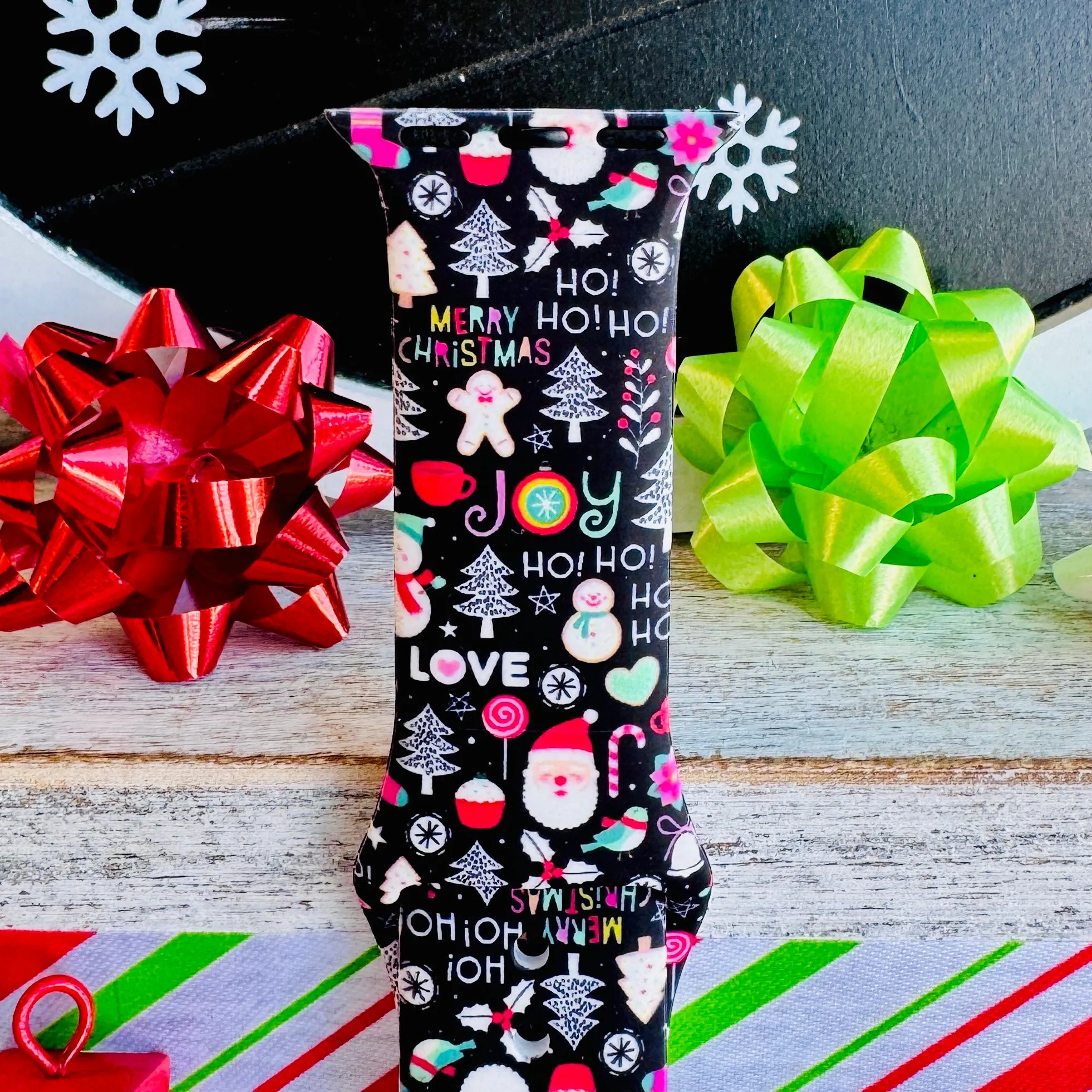 Jolly Wrist-mas Print Silicone Band For Apple Watch