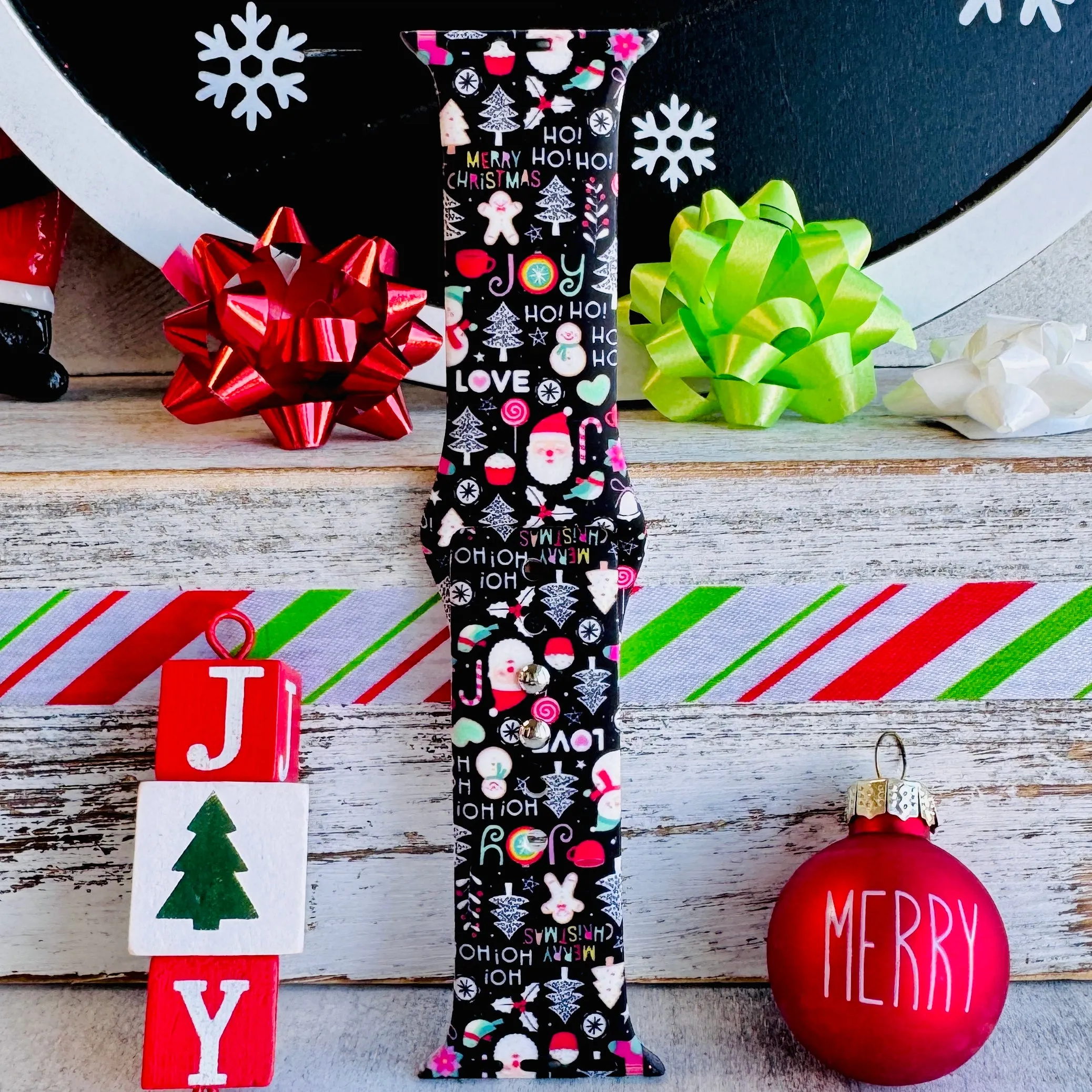 Jolly Wrist-mas Print Silicone Band For Apple Watch