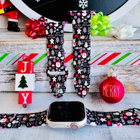 Jolly Wrist-mas Print Silicone Band For Apple Watch