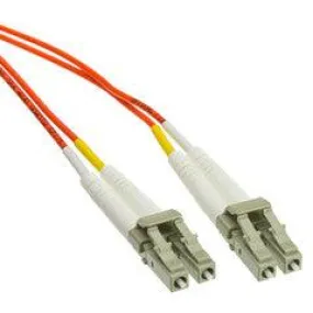 LC OM4 Duplex 2.0mm Fiber Optic Patch Cord, OFNR, Multimode 50/125, Aqua Jacket, Beige Connector, 10 meter (33 ft)