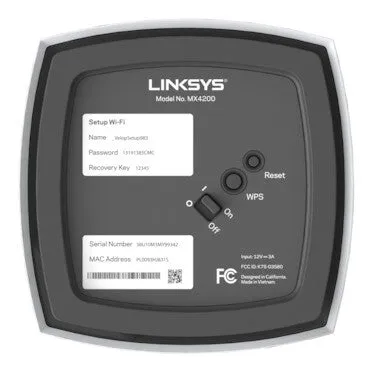 Linksys MX12600-UK mesh wi-fi system Tri-band (2.4 GHz / 5 GHz / 5 GHz) Wi-Fi 6 (802.11ax) White 3 Internal