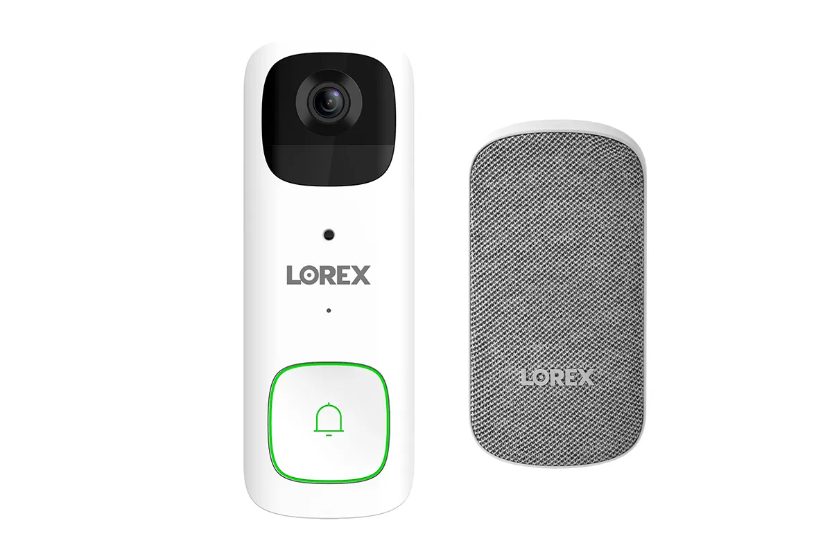 Lorex 2K Wi-Fi Video Doorbell (Battery-Operated) with Wi-Fi Chimebox (32GB)