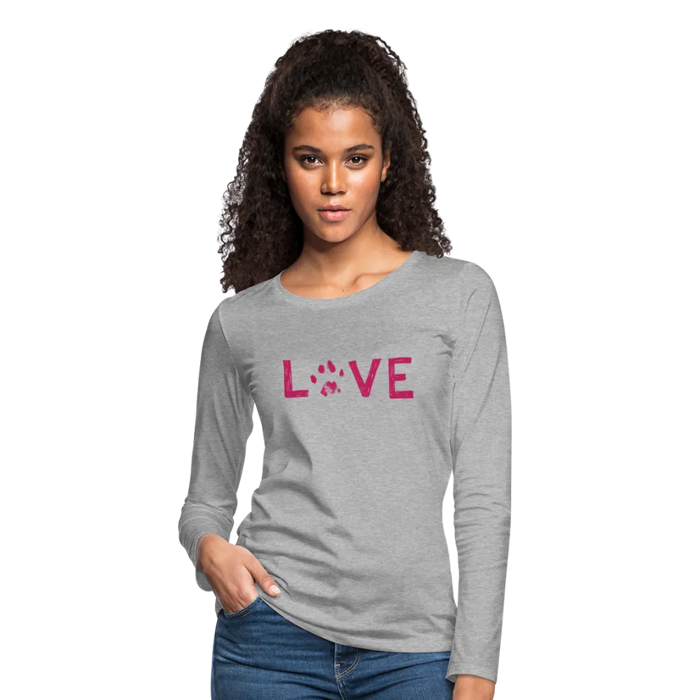 Love Pawprint Contoured Premium Long Sleeve T-Shirt