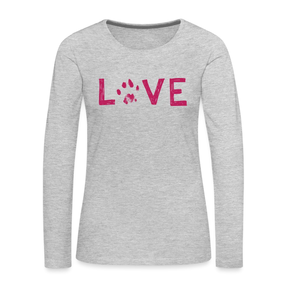 Love Pawprint Contoured Premium Long Sleeve T-Shirt