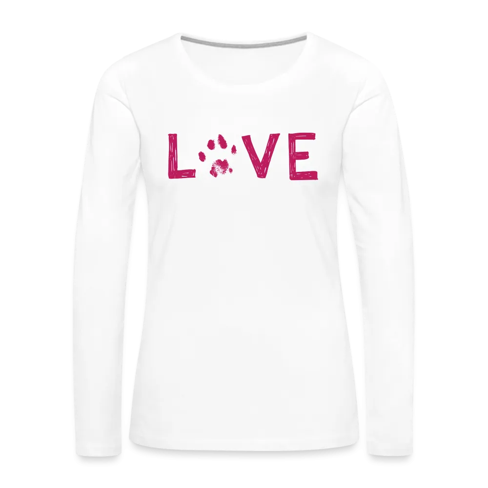 Love Pawprint Contoured Premium Long Sleeve T-Shirt