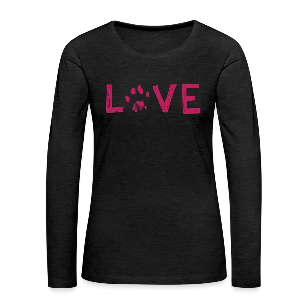 Love Pawprint Contoured Premium Long Sleeve T-Shirt