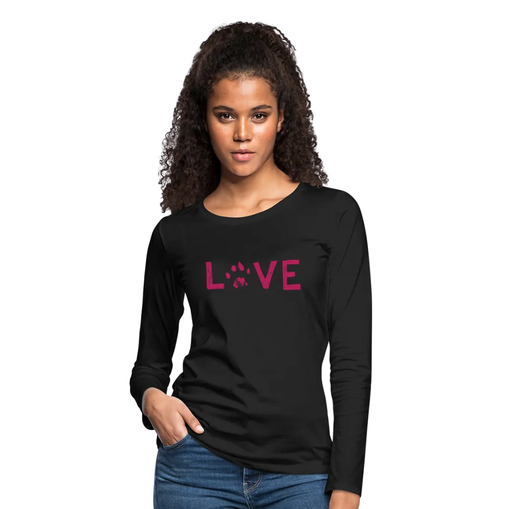 Love Pawprint Contoured Premium Long Sleeve T-Shirt