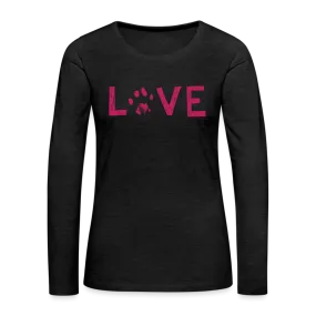 Love Pawprint Contoured Premium Long Sleeve T-Shirt