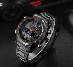 Men Watches NAVIFORCE 9024 Luxury Brand Full Steel Quartz Clock Digital LED Watch Army Military Sport Watch-Worldwide Free Shipping!