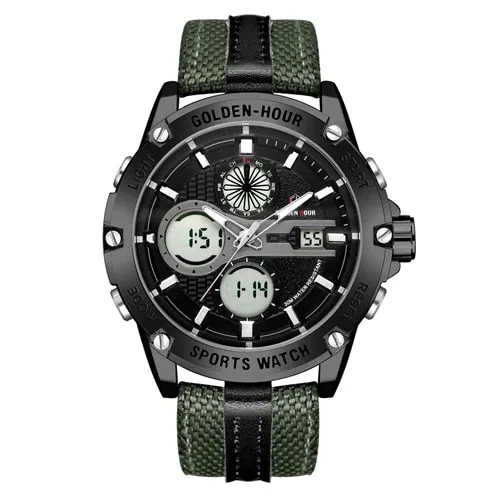 Men's Outdoor Sports Analog & Digital Waterproof Army Watches