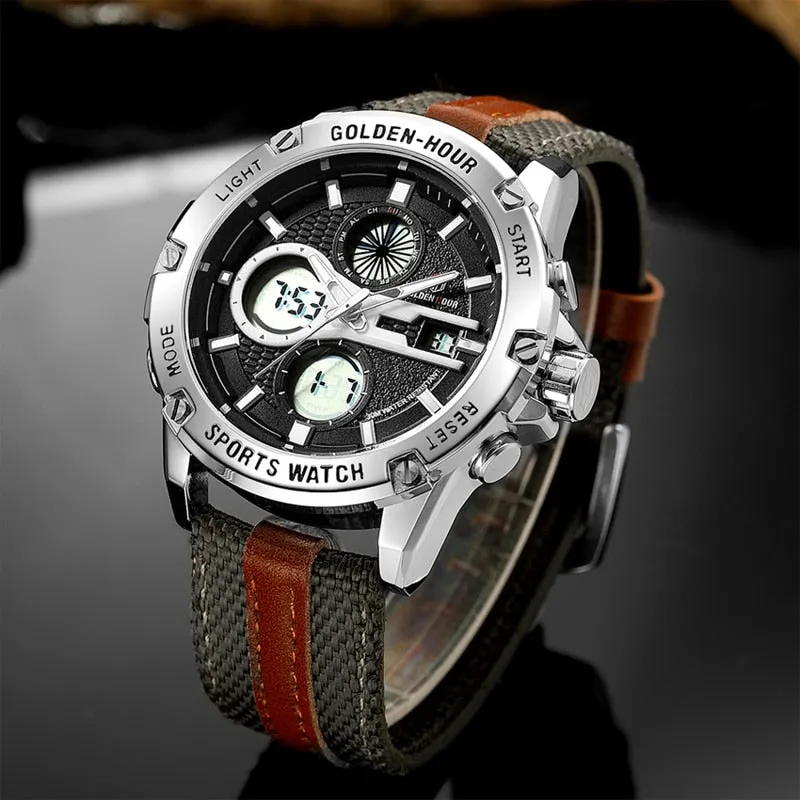 Men's Outdoor Sports Analog & Digital Waterproof Army Watches