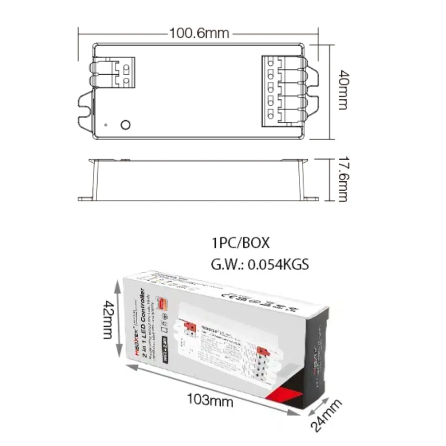 Miboxer Zigbee 3.0 E2-ZR 2 in 1 LED Light Strip Controller 12V-24V