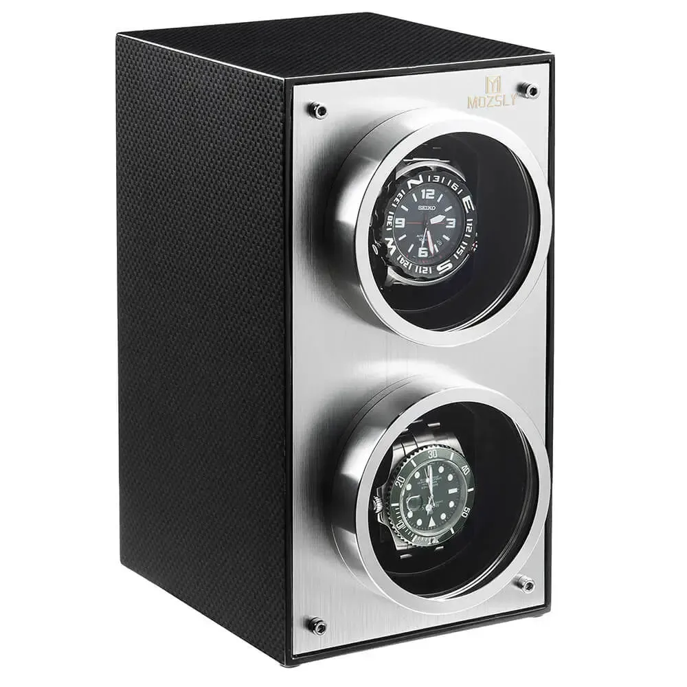 MOZSLY® Double Watch Winder -Black Carbon Brazed Piano Paint