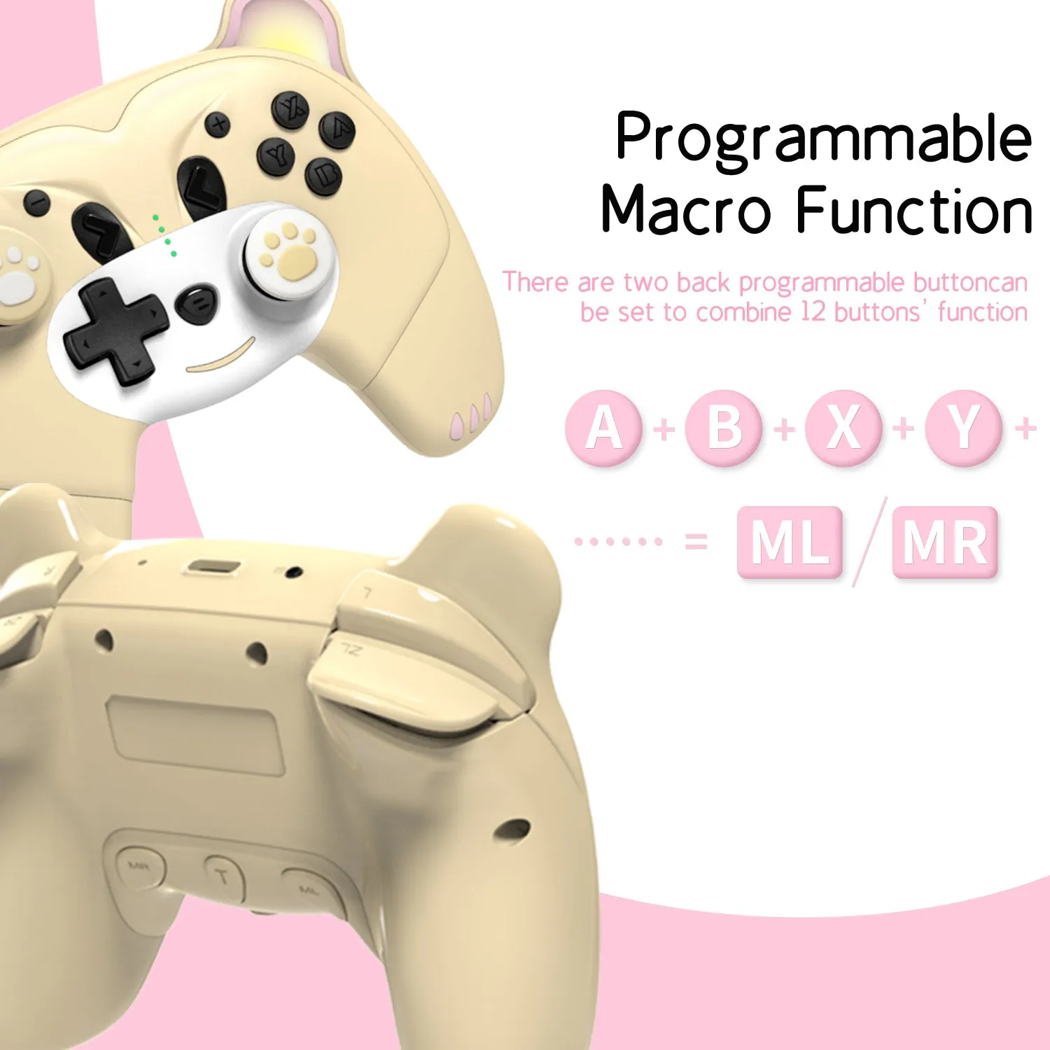 Mytrix Perry the Yellow Bear Wireless Switch Pro Controller with Macro Definition for Nintendo Switch [Discontinued]