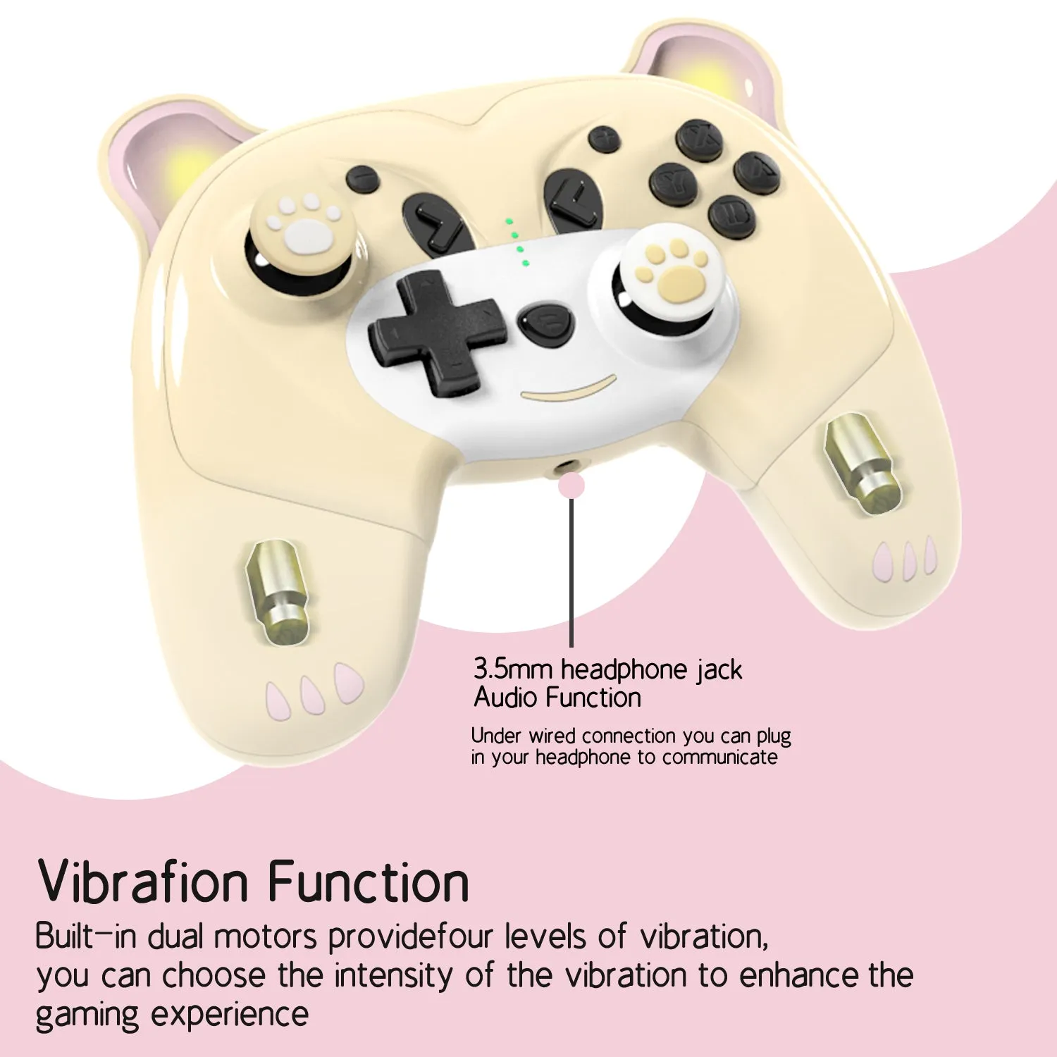 Mytrix Perry the Yellow Bear Wireless Switch Pro Controller with Macro Definition for Nintendo Switch [Discontinued]