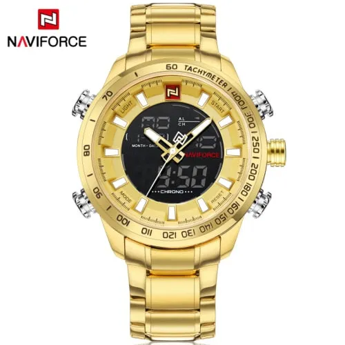 NAVIFORCE Top Brand Men Military Sport Watches Mens LED Analog Digital Watch Male Army Stainless Quartz Clock Relogio Masculino