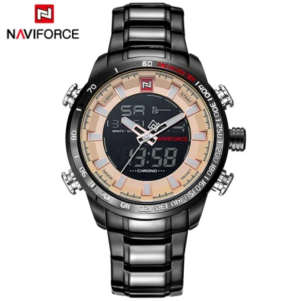 NAVIFORCE Top Brand Men Military Sport Watches Mens LED Analog Digital Watch Male Army Stainless Quartz Clock Relogio Masculino