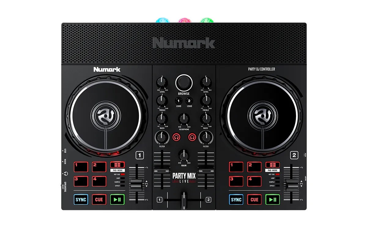 Numark PARTY MIX LIVE DJ Controller w/ Built-In Light Show & Speaker