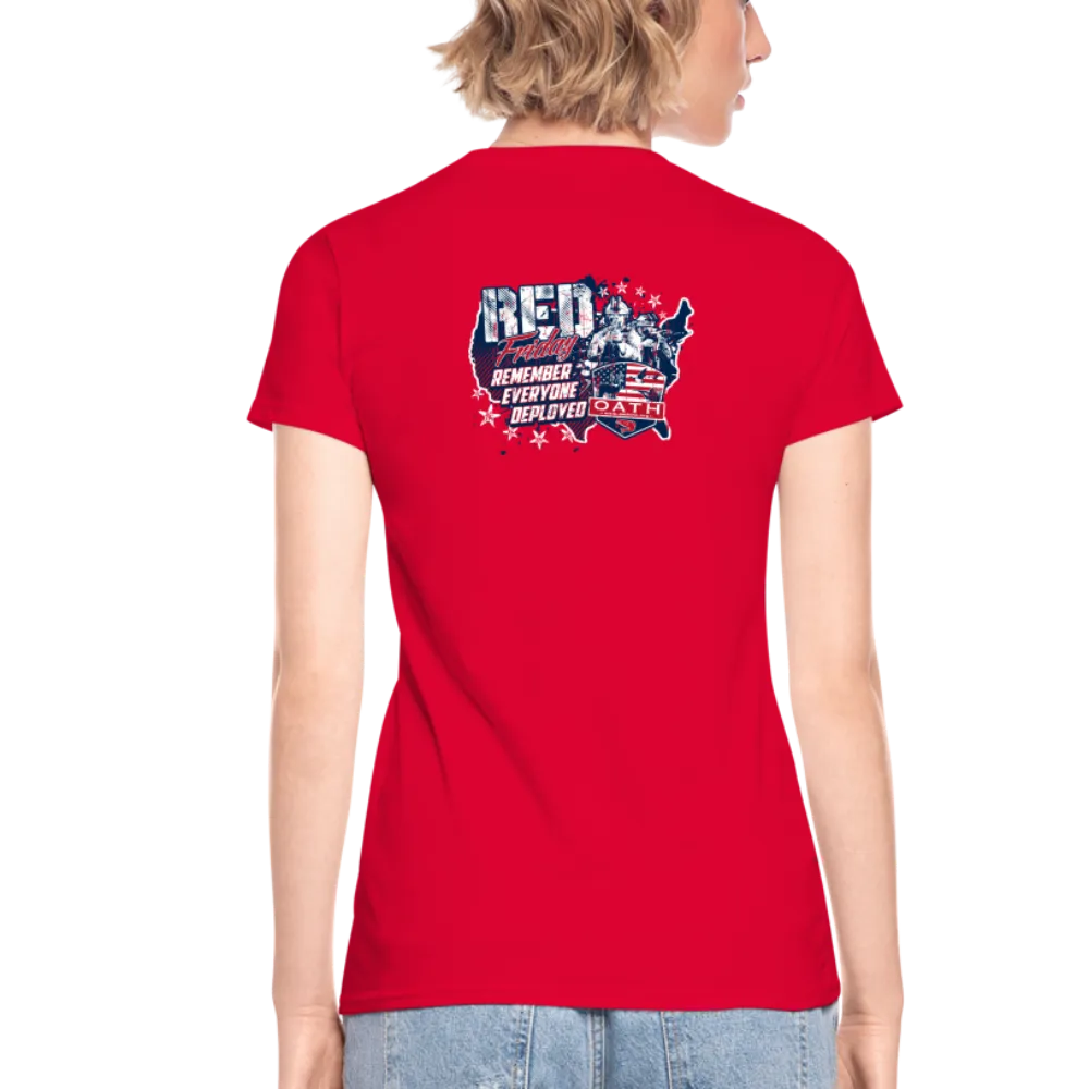 OATH RED Women's V-Neck T-Shirt