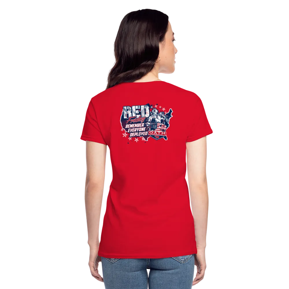 OATH RED Women's V-Neck T-Shirt