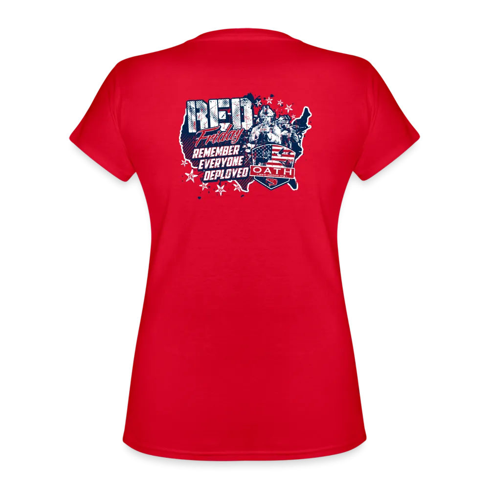 OATH RED Women's V-Neck T-Shirt