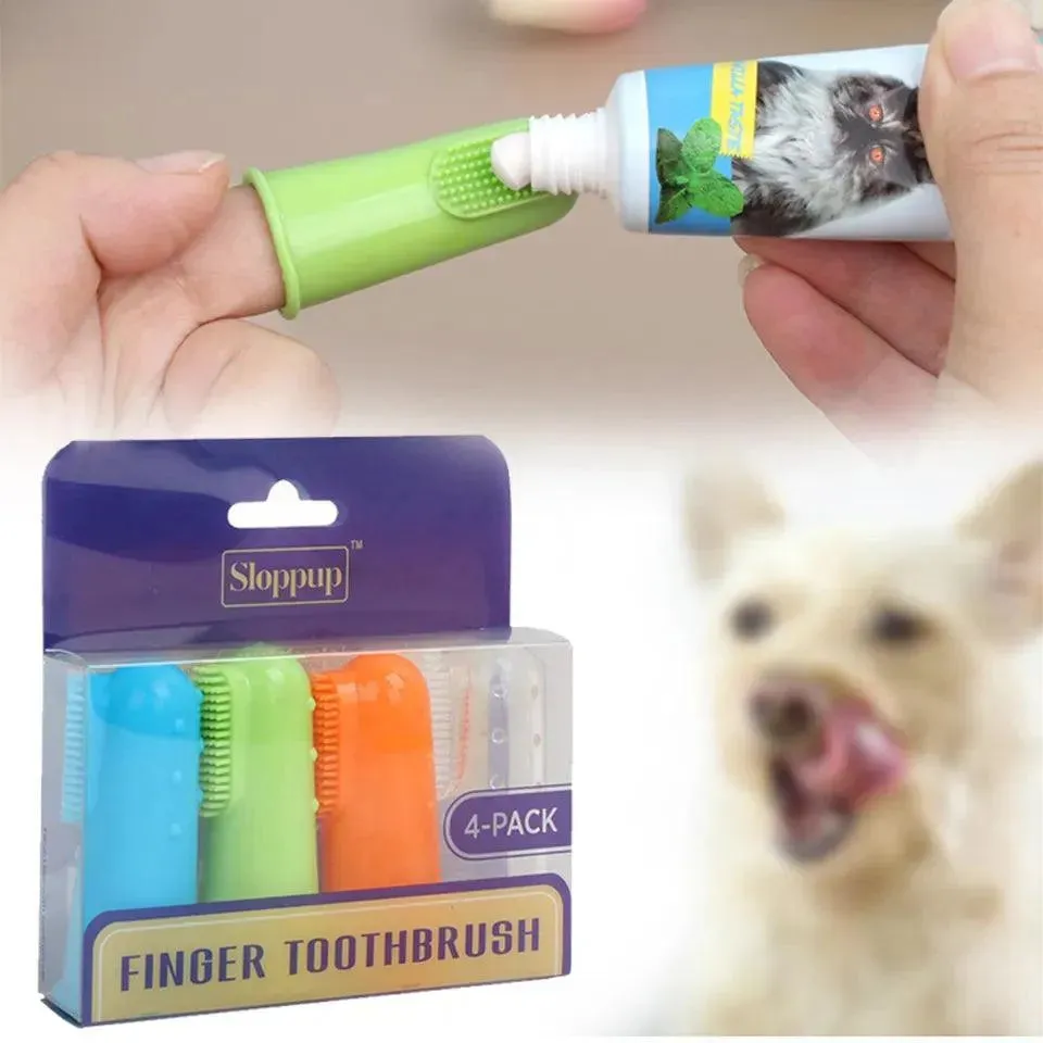 Pet Toothbrush Set - 4 Super Soft Brushes