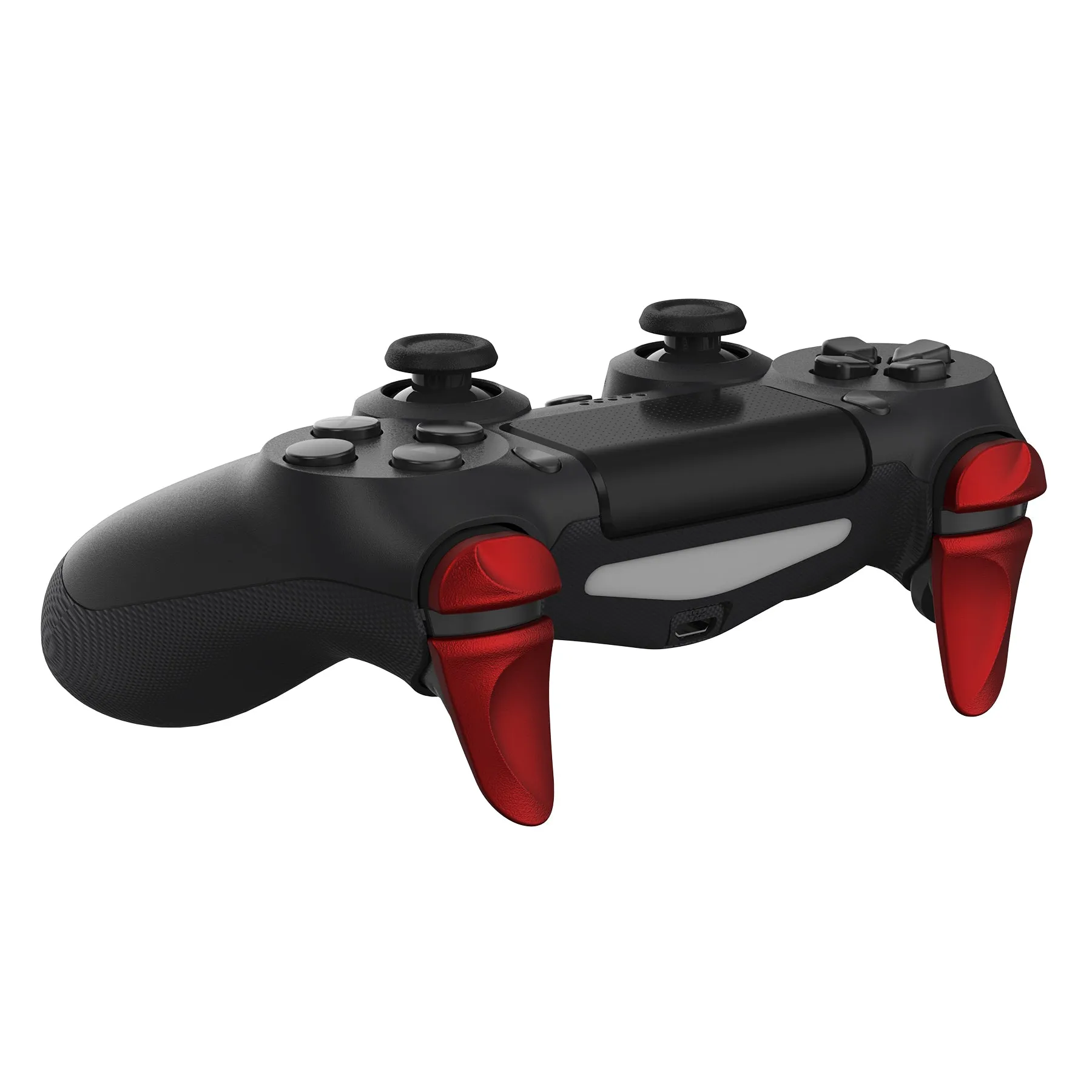 PlayVital 2 Pair Scarlet Red Shoulder Buttons Extension Triggers for PS4 All Model Controller, Game Improvement Adjusters for PS4 Controller, Bumper Trigger Extenders for PS4 Slim Pro Controller - P4PJ004