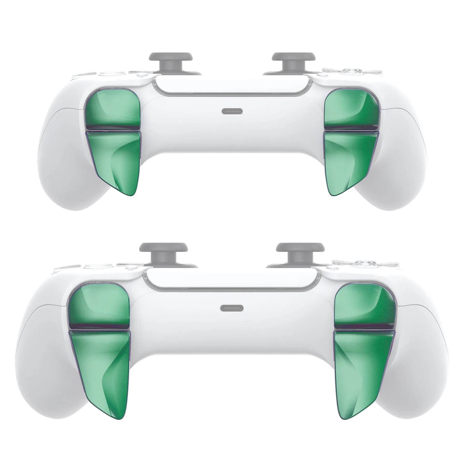 PlayVital BLADE 2 Pairs Shoulder Buttons Extension Triggers for ps5 Controller, Game Improvement Adjusters for PS Portal Remote Player, Bumper Trigger Extenders for ps5 Edge Controller - Chameleon Green Purple - PFPJ086