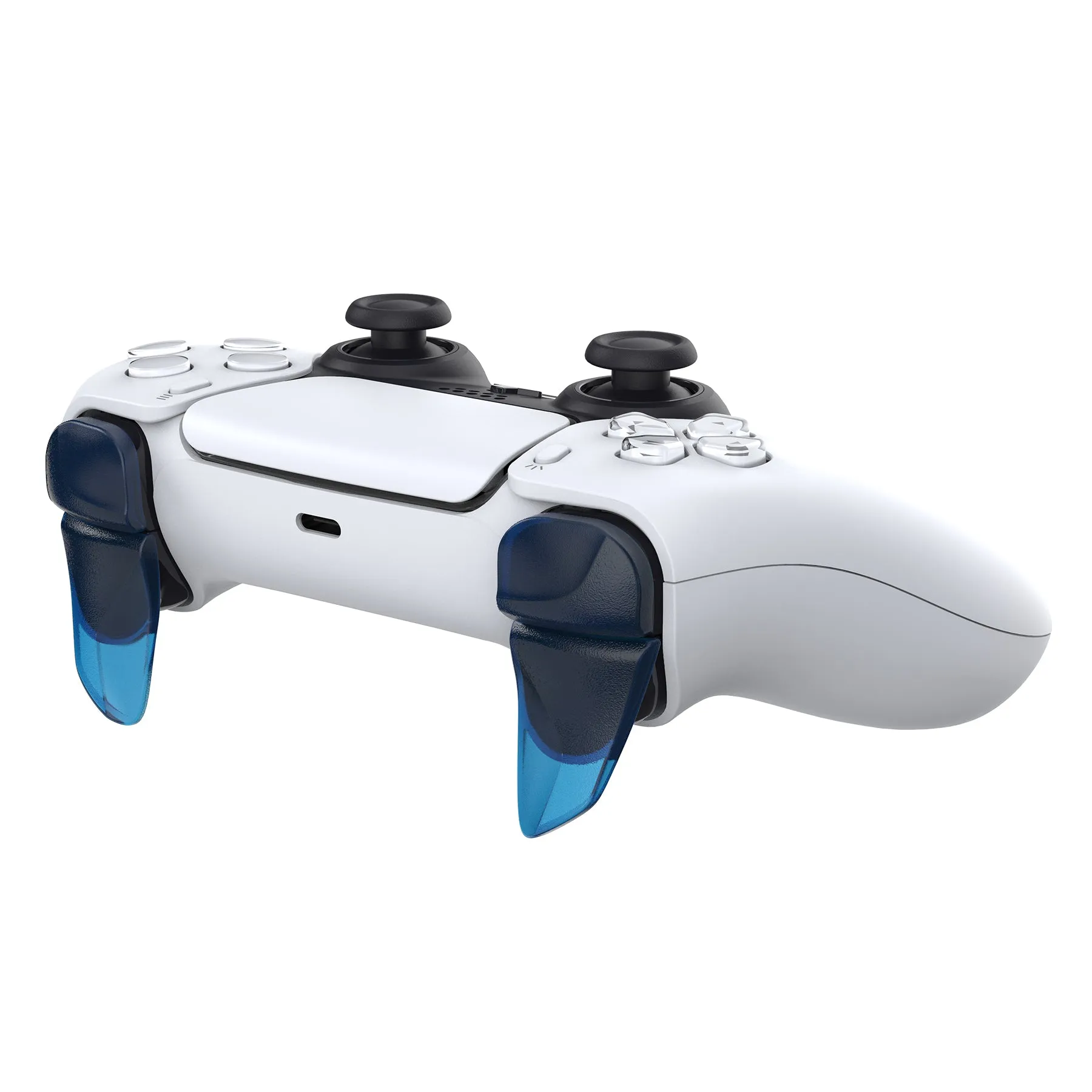 PlayVital BLADE 2 Pairs Shoulder Buttons Extension Triggers for ps5 Controller, Game Improvement Adjusters for PS Portal Remote Player, Bumper Trigger Extenders for ps5 Edge Controller - Clear Blue - PFPJ043