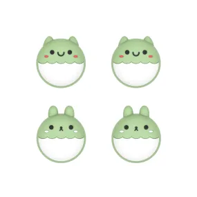 PlayVital Rabbit & Squirrel Cute Thumb Grip Caps for PS5/4 Controller, Silicone Analog Stick Caps Cover for Xbox Series X/S, Thumbstick Caps for Switch Pro Controller - Matcha Green - PJM3004