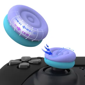 PlayVital Thumbs Cushion Caps Thumb Grips for ps5, for ps4, Thumbstick Grip Cover for Xbox Series X/S, Thumb Grip Caps for Xbox One, Elite Series 2, for Switch Pro Controller - Light Purple & Aqua Blue - PJM3042