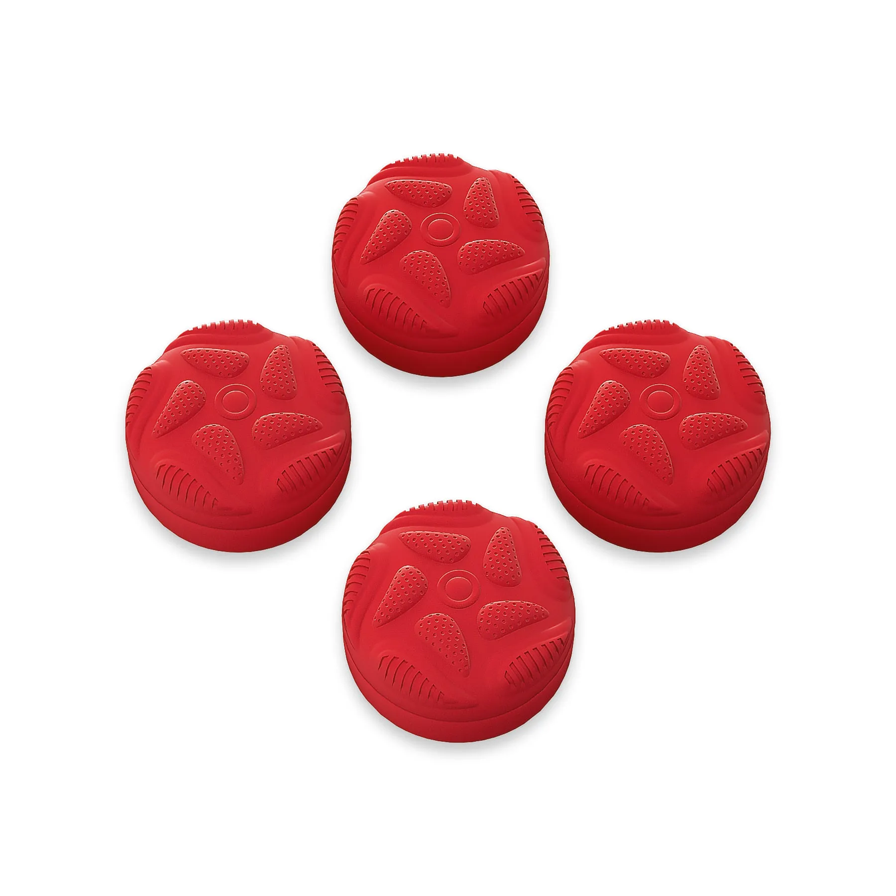 PlayVital Thumbs Cushion Caps Thumb Grips for ps5/4, Thumbstick Grip Cover for Xbox Series X/S, Thumb Grip Caps for Xbox One, Elite Series 2, for Switch Pro Controller - Raindrop Texture Design Passion Red - PJM3035