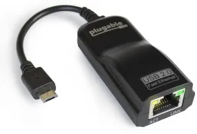 Plugable USB 2.0 OTG Micro-B to 100Mbps Fast Ethernet Adapter Compatible with Windows Tablets, Raspberry Pi Zero, and Some Android Devices (ASIX AX88772A Chipset).