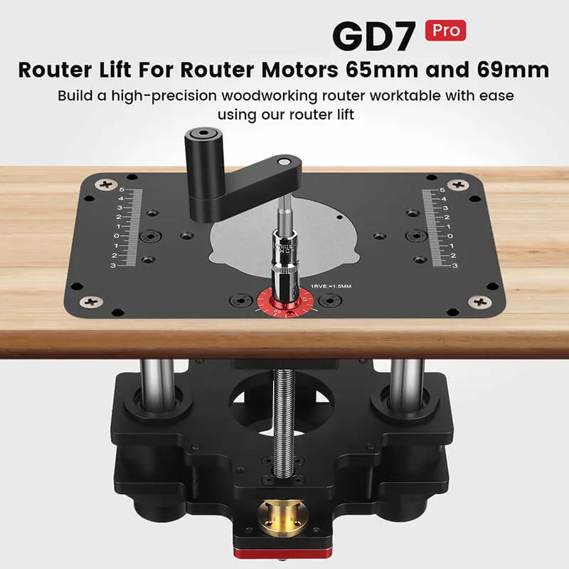 Precision Router Lift - Router Table Lift System - GD7 PRO