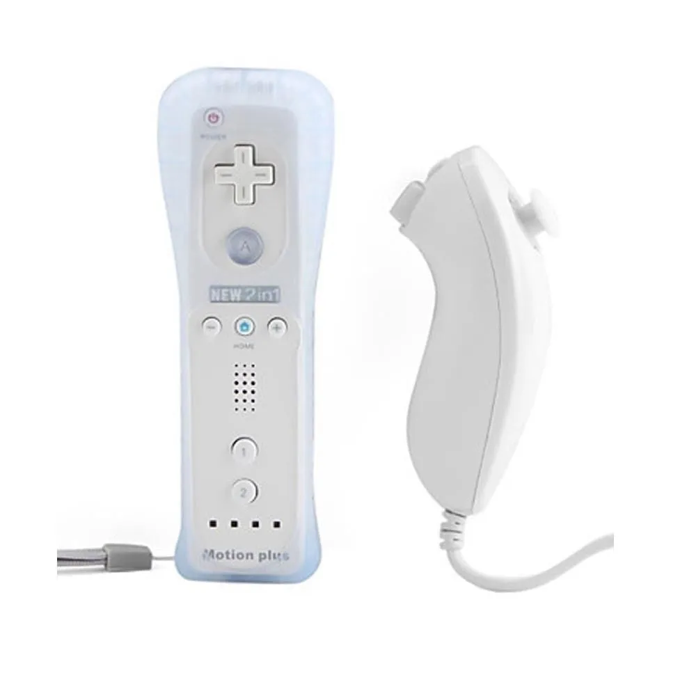 Remote Plus Built-In Motion Plus Nunchuk Silicone Case for Wii - White