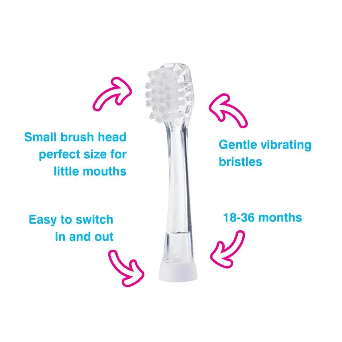 Replacement Baby Sonic® Electric Toothbrush Heads 18-36 mths (4 Pack)