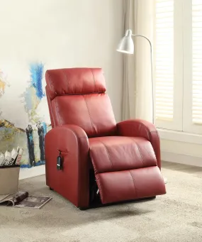 Ricardo Red PU Recliner w/Power Lift