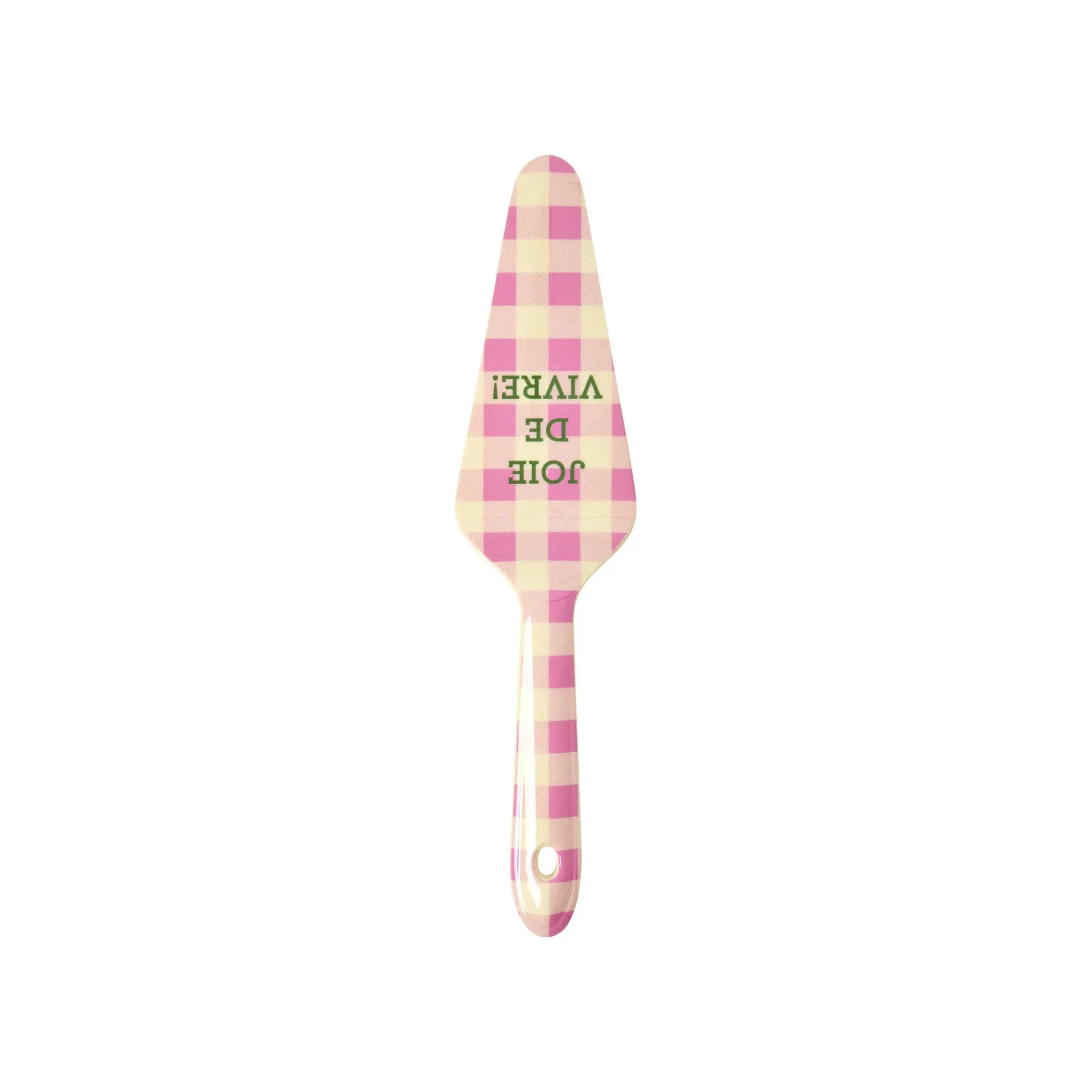 Rice DK Melamine Cake Server - Pink - Check It Out Print