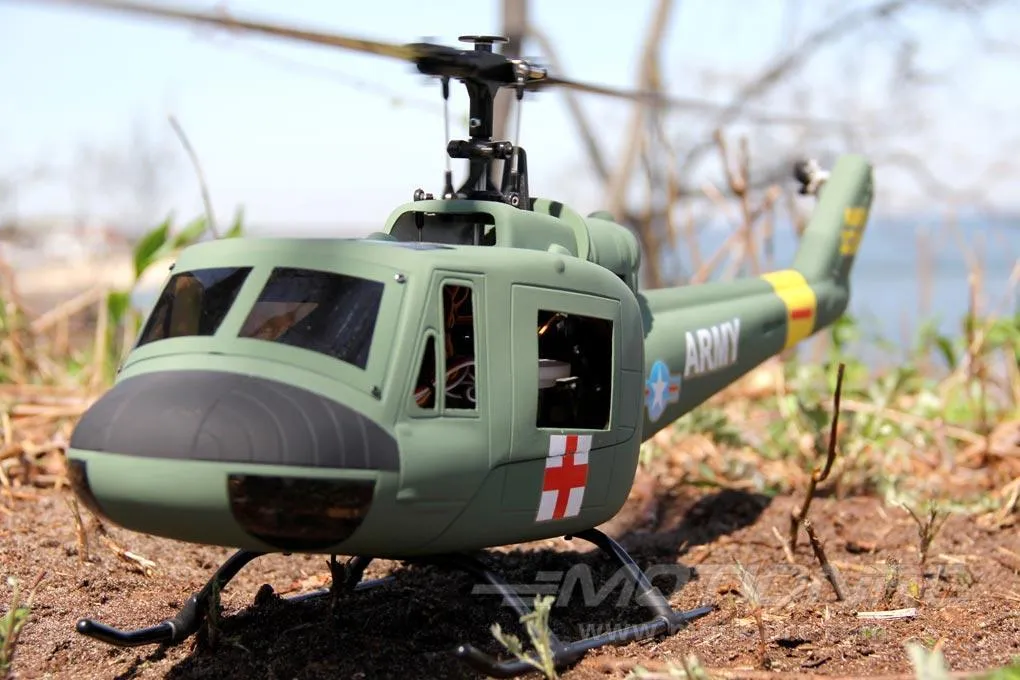 RotorScale UH-1A Huey Medic Green 450 Size Helicopter - PNP - (OPEN BOX)