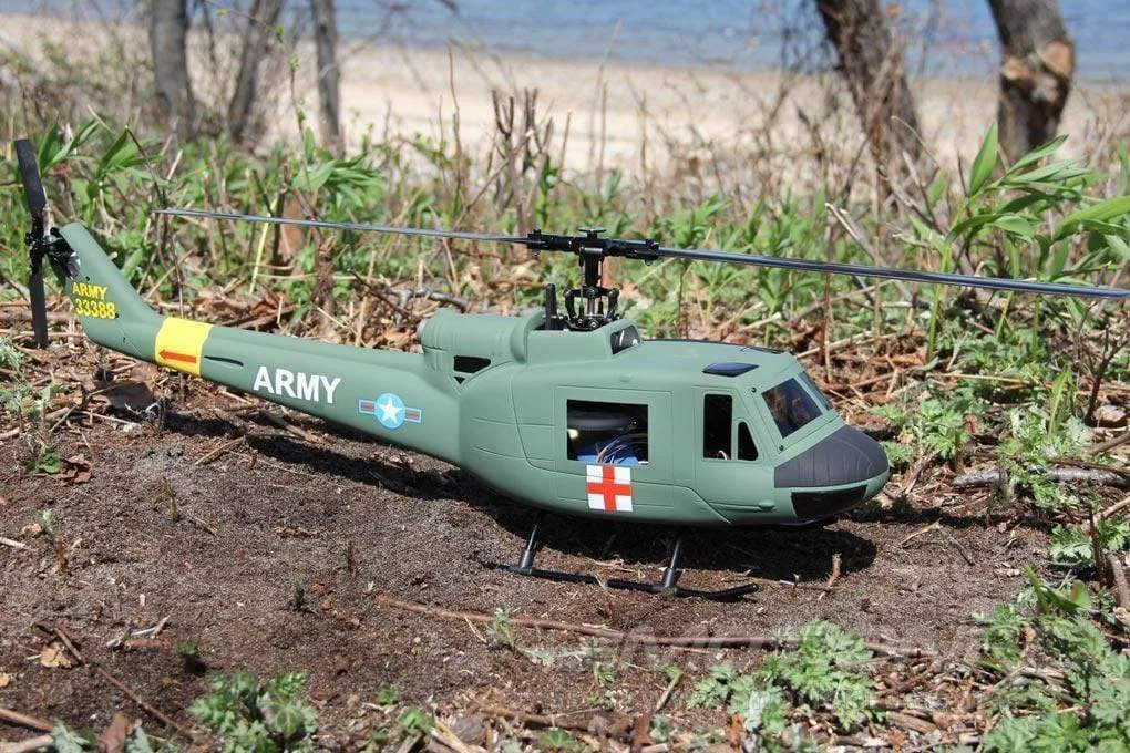 RotorScale UH-1A Huey Medic Green 450 Size Helicopter - PNP - (OPEN BOX)