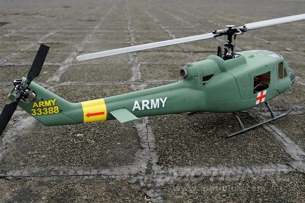 RotorScale UH-1A Huey Medic Green 450 Size Helicopter - PNP - (OPEN BOX)