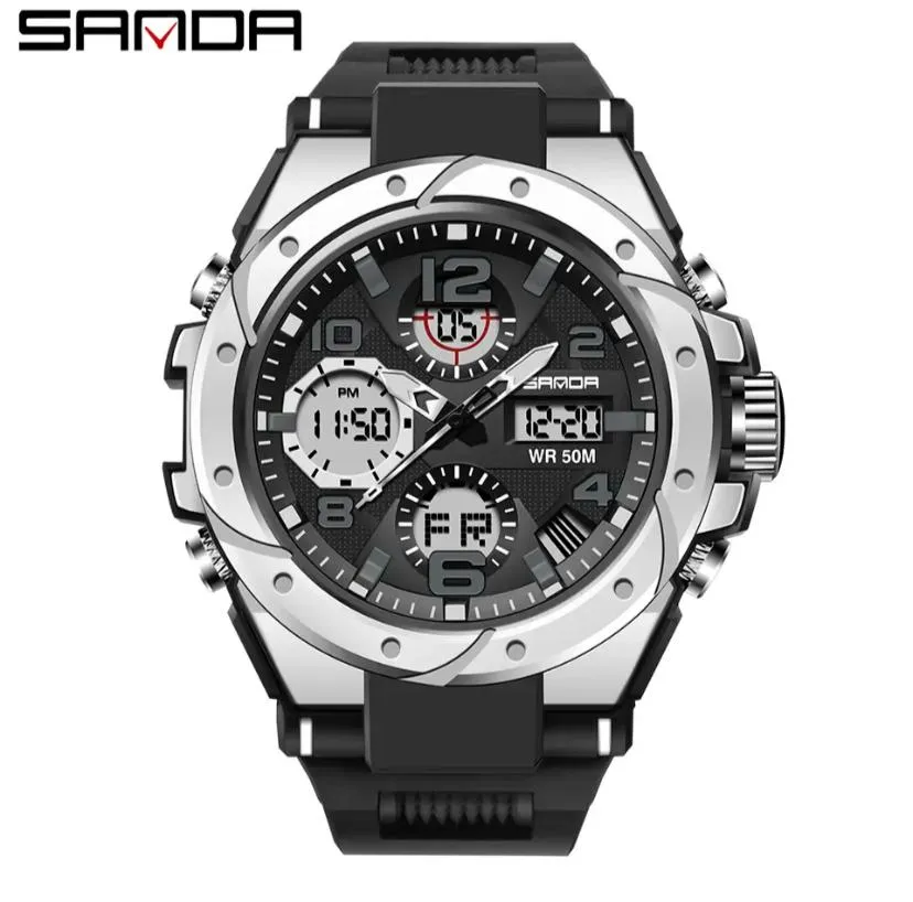 Sanda Silicone Bracelet Watch Men Women Digital Quartz Wristwatch ybb4-07