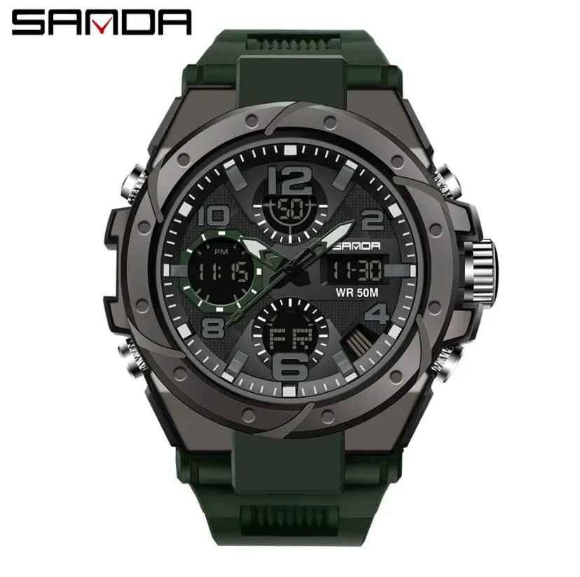 Sanda Silicone Bracelet Watch Men Women Digital Quartz Wristwatch ybb4-07