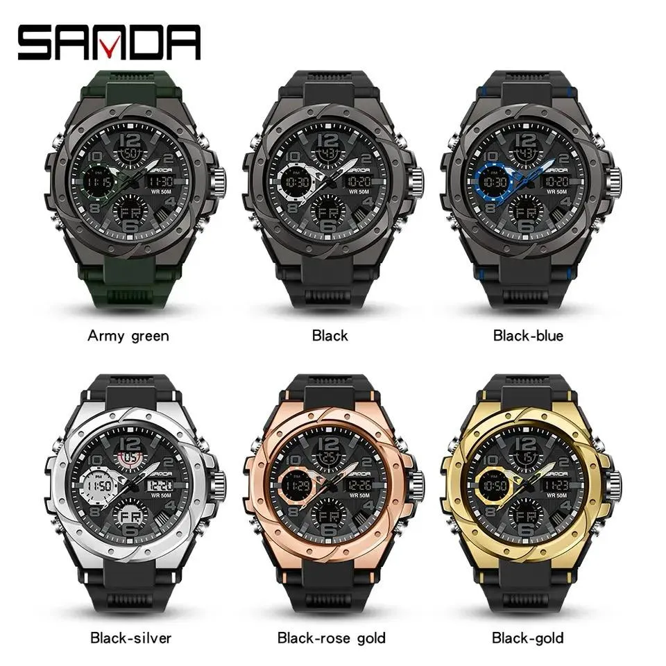 Sanda Silicone Bracelet Watch Men Women Digital Quartz Wristwatch ybb4-07