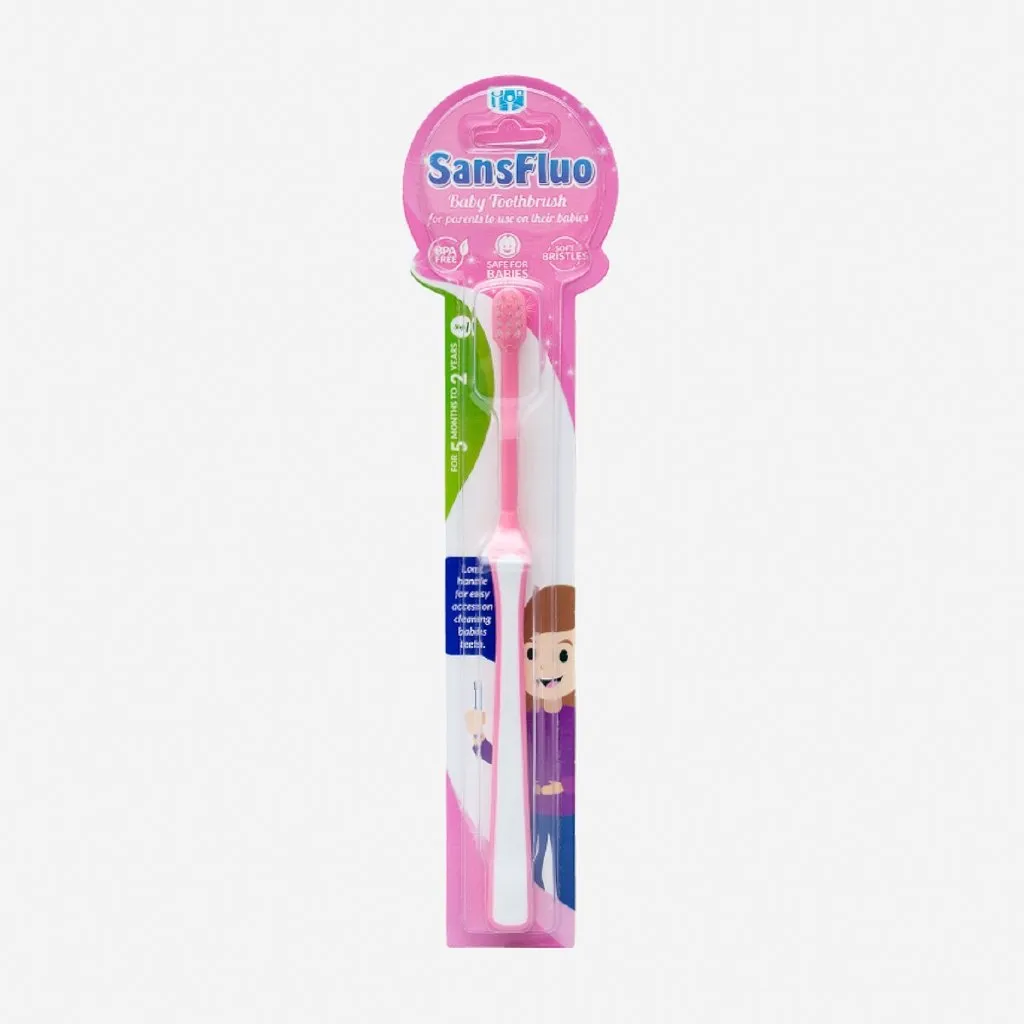 SansFluo Pen Grip Baby Toothbrush (0-2 years old) - Step 1